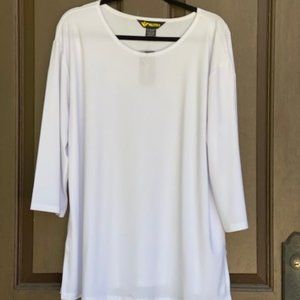 NWT Valentina white 3/4 sleeve top size 1X